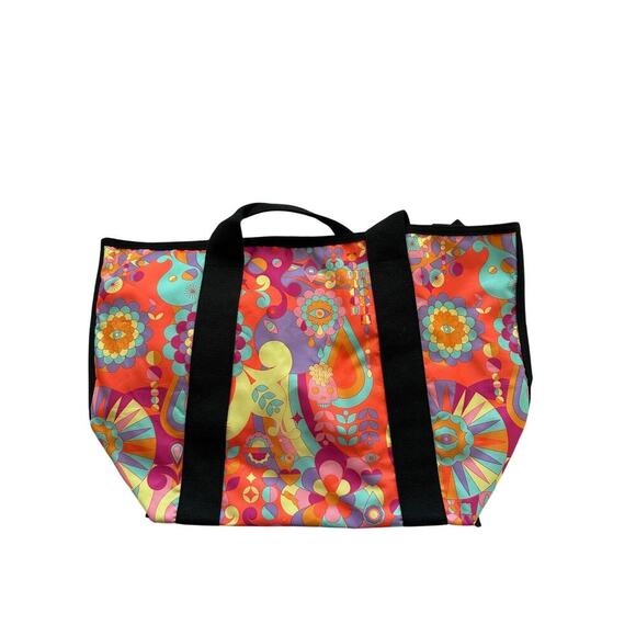 Amika Women's Multicolor Signature Print Psychedelic Fun Dance Gym Tote Bag - Picture 1 of 7